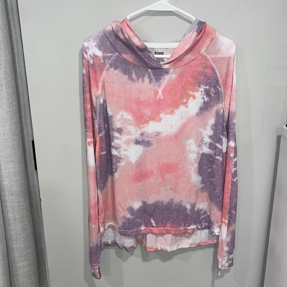 VS PINK Tie Dye Lightweight Hoodie Long Sleeve Soft Shirt
